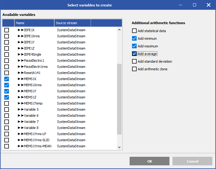 Configuration des fonctions statistiques pour l'analyse des tendances à long terme