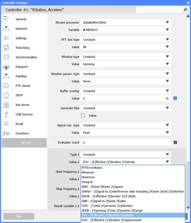 Paramétrage des paramètres FFT dans GI.bench