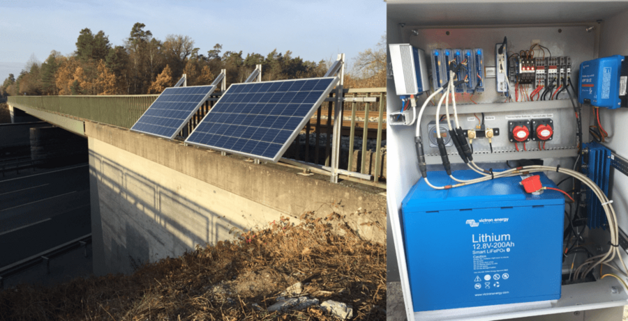 Photovoltaic supplies offgrid data acquisition system